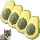 Kit 4x Brinquedo de Gato Abacate Lambe Lambe Interativo Pet com Bola de Catnip Erva de Gato