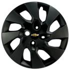 Kit 4X Calota Gm Chevrolet Aro 15 Preto Emblema 195Cp