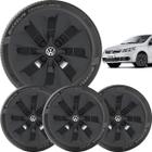 Kit 4X Calota Vw Gol Voyage Todos Até 2011 Aro 14 Preto