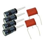 Kit 4x Capacitores Driver Corneta 47x100 e 2 Capacitor Super Tweeter 2m2x250 250v 225j