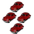 kit 4x Carrinho de Coleção Fusca Vermelho - AP TOYS