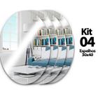 Kit 4x Espelho Decorativo Adesivo 30x40 Oval Acrílico Sala Banheiro