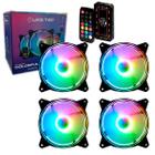 Kit 4x Fan 120mm Cooler Liketec Colorful Argb Aura Sync Top