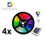 Kit 4x Fita Léd 5050 RGB 16 Cores Ip65 + Central + Controle