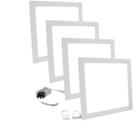 Kit 4x Plafon Painel Led 24w Branco Frio Quadrado Embutir