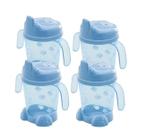 Kit 4x Porta Suco Urso Azul 200ml - Adoleta