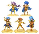 Kit 5 Action Figure Cavaleiros Do Zodíaco armadura dourada Seiya - Cavaleiros do Zodiaco