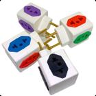 Kit 5 adaptadores pino cubo colorido benjamin 4 saídas 10a
