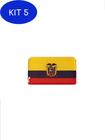 Kit 5 Adesivo resinado da bandeira do Equador 9x6 cm