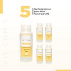 Kit 5 Alcool em Gel Hidratante 70% Antisseptico Contra Virus