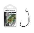 Kit 5 Anzol Pesca Offset 1/0 Lastreado 1,5G Isca Soft Crown