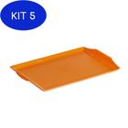 Kit 5 Bandeja Square Vemplast P 23X35 Tropical Laranja