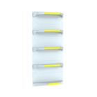 Kit 5 Bandejas Para Gondola Canto 202 Fit 40/60 Branco Pe Amarelo