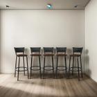 Kit 5 Banquetas Banco Cadeira Alta Balcão Americana Bar Bancada Cozinha Gourmet Ilha Estrutura Preta Itagold