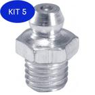 Kit 5 Bico Graxeiro Reto 1/8 -27 Npt - Aço - Pacote Com 10