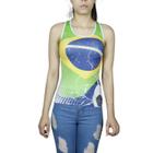 Kit 5 Blusas Feminina Regata Seleção do Brasil Copa do Mundo