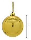 Kit 5 Bolas De Natal Lisa Dourada Gigante brilhosa 25cm