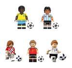 Kit 5 boneco jogador de futebol pele maradona modric seleçao copa do mundo fifa blocos de montar