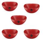 Kit 5 Bowl Grande 2L Tigela Plastica 25x10,5Cm Vermelha - UzUtil