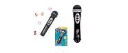 Kit 5 Brinquedos Microfone Musical Preto Infantil Luz E Som