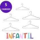 Kit 5 Cabide Tintureiro Infantil para roupas com cava em Aço Cromado - Ideal para Roupas de Crianças - CSK ARAMADOS