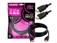 Kit 5 Cabo Hdmi Gold 5 Metros 018-0514 3d 4k Full Hd 1080p - Pix