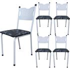 Kit 5 Cadeira para Cozinha MC Estrutura Branca com Assento Floral