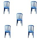 Kit 5 Cadeiras de Plástico Azul