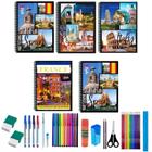 Kit 5 Caderno Photo 96 Folhas Arame Capa Dura Com 36 Itens