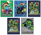 3 Caderno Minecraft Espiral + Brochura 1/4 + Caderno Desenho no Shoptime