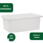 Kit 5 Caixa Frigorifica Com Tampa Multiuso 25l