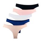 Kit 5 Calcinhas Fio Dental Try Basics Algodão Cotton Básica Lisa Moda Lingerie