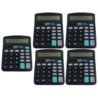 Kit 5 Calculadora LCD 12 Dígitos Para Adição Subtração Multiplicação Divisão Porcentagem Markup Em Lojas e Escritórios