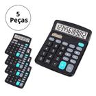 Kit 5 Calculadora Mesa Escritório Número Grande 12 Dígitos