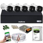 Kit 5 Camera de Seguranca Intelbras Bullet vhl 1120b Externa Dvr 8 canais com hd 1tb