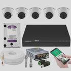 Kit 5 Câmeras Dome 1120d Intelbras Dvr 8 Canais Com Hd Purple 1TB Western Digital