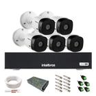 Kit 5 Câmeras Intelbras 1080p 20m Visão Noturna Resistente A Chuva Dvr 8 Canais