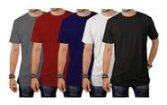 Kit 5 Camisa Blusa Camisetas Masculina Lisa Básica Não Amassa Malha Fria Premium