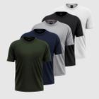 Kit 5 Camisa Camiseta Masculina Lisa Algodão Básica Gola Redonda