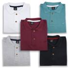 Kit 5 Camisa Polo Envoy Tecido Piquet Básica Masculina