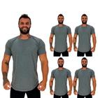 Kit 5 Camiseta Longline MXD Conceito Slim Cores Básicas e Mescladas Lisas