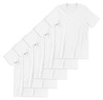 Kit 5 Camisetas Básicas Lisa Branca Unissex