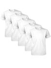 Kit 5 Camisetas Branca Básicas Masculina 100% Poliéster