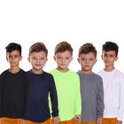 Kit 5 Camisetas Infantil Menino Proteção UV Térmica Solar Manga Longa Camisa Praia Esporte