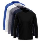 Kit 5 Camisetas Manga Longa Masculina Camisa Térmica Dry UV Proteção Solar Blusa