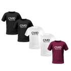 Kit 5 Camisetas Masculinas Estampadas 100% Algodão Premium (2 Brancas, 2 Pretas, 1 Vinho)