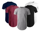  Kit 5 Camisetas Masculinas Long Line Oversize Swag Blusas Lisa Camisas Evangélicas Cristã Gospel Dança Coreografia Academia Camisa Musculação Treino 