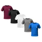 Kit 5 Camisetas Masculinas Manga Curta Bordada Premium (Kit 5 Cores)