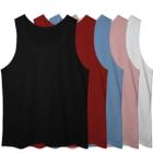 Kit 5 Camisetas Regata Plus Size Masculina Abafarto 100% Poliéster Lisa