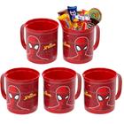 Kit 5 Caneca Giratória Homem Aranha Decoração Festa Infantil